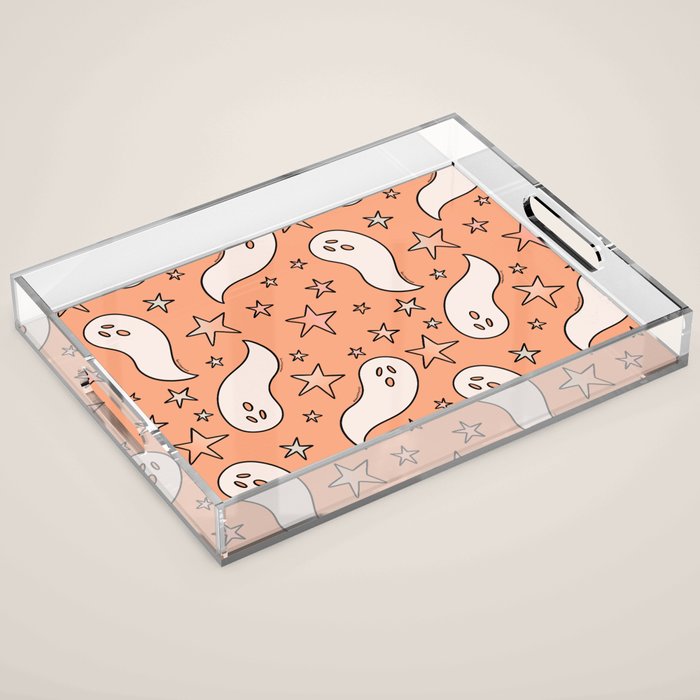 Pastel Ghost Print in Peach Acrylic Tray Gallery Image 1