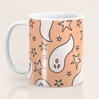 Pastel Ghost Print in Peach Coffee Mug Gallery Image 3