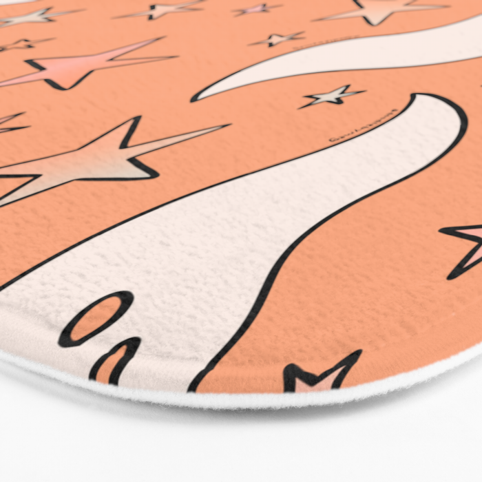 Pastel Ghost Print in Peach Bath Mat Gallery Image 3