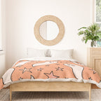 Pastel Ghost Print in Peach Duvet Cover Gallery Image 3