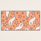 Pastel Ghost Print in Peach Desk Mat Gallery Image 3