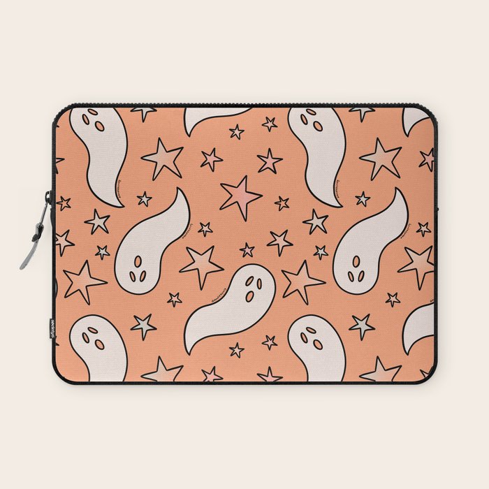 Pastel Ghost Print in Peach Laptop Sleeve Gallery Image 1