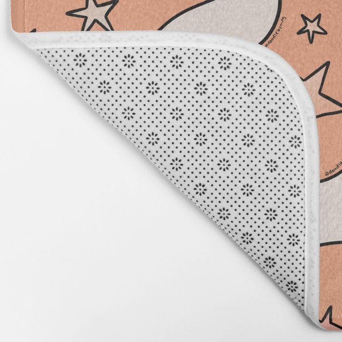 Pastel Ghost Print in Peach Bath Mat Gallery Image 2