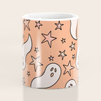 Pastel Ghost Print in Peach Coffee Mug Gallery Image 4