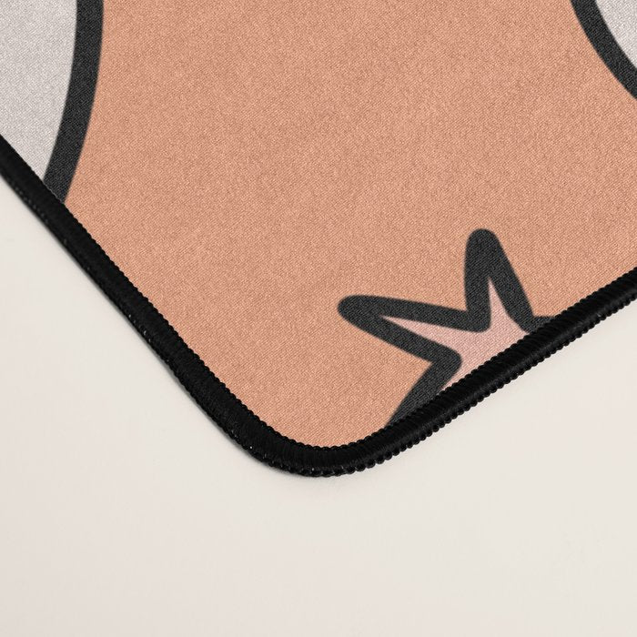 Pastel Ghost Print in Peach Desk Mat Gallery Image 4