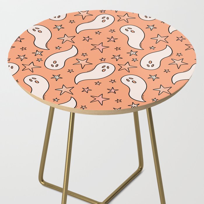 Pastel Ghost Print in Peach Side Table Gallery Image 2