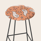 Pastel Ghost Print in Peach Stool Gallery Image 2