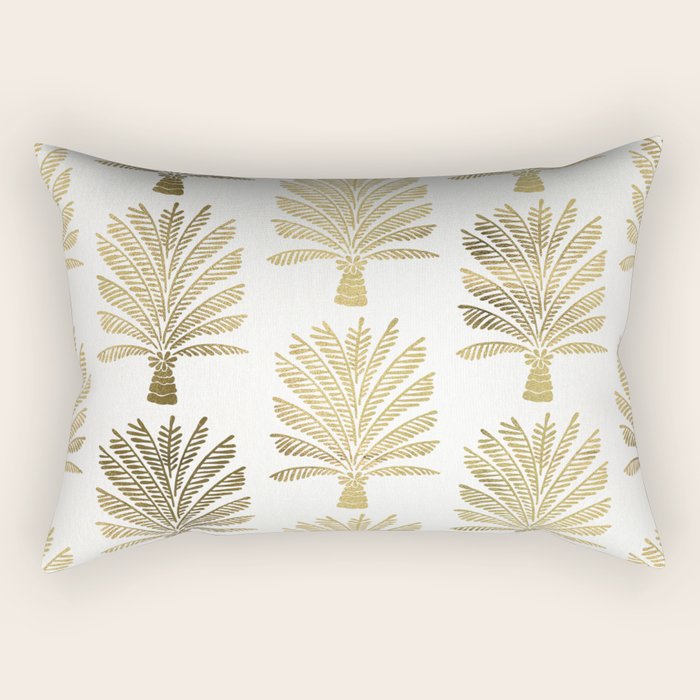 Palm Tree - Gold Palette Rectangular Pillow Gallery Image 1