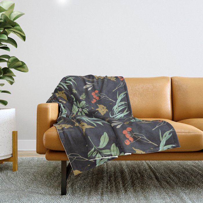 Boho vintage nature Throw Blanket Gallery Image 1