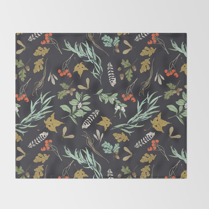Boho vintage nature Throw Blanket Gallery Image 2