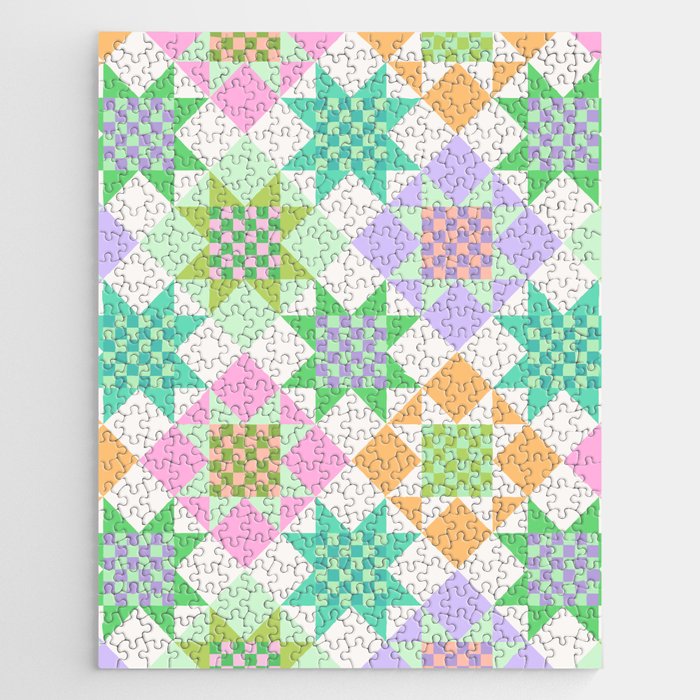 Checkerboard Quilt - Pastel Colors Jigsaw Puzzle Gallery Image 1