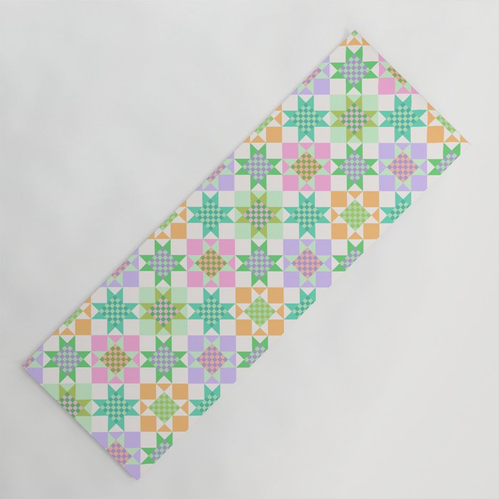 Checkerboard Quilt - Pastel Colors Yoga Mat Gallery Image 1