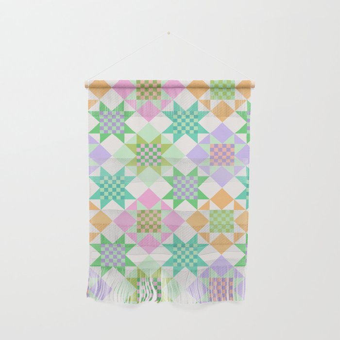Checkerboard Quilt - Pastel Colors Wall Hanging Gallery Image 1