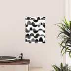 Mid Century Abstract cut-out Pebbles 3. Black and white Poster Gallery Image 2