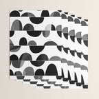 Mid Century Abstract cut-out Pebbles 3. Black and white Wrapping Paper Gallery Image 3