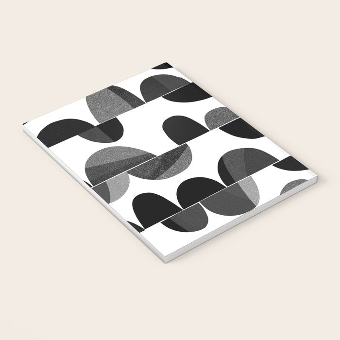 Mid Century Abstract cut-out Pebbles 3. Black and white Notebook Gallery Image 3