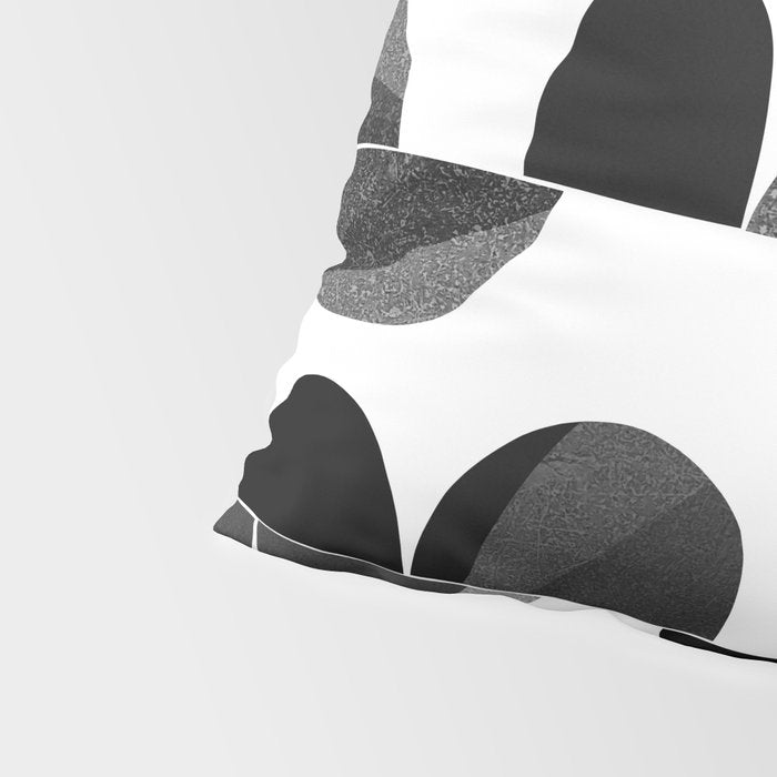 Mid Century Abstract cut-out Pebbles 3. Black and white Pillow Sham Gallery Image 4
