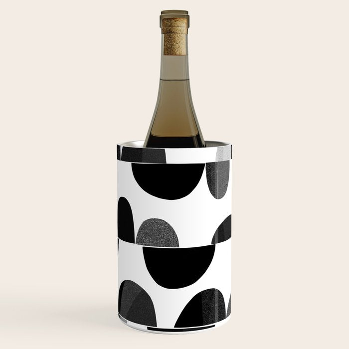Mid Century Abstract cut-out Pebbles 3. Black and white Wine Chiller Gallery Image 1