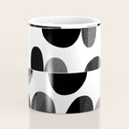 Mid Century Abstract cut-out Pebbles 3. Black and white Coffee Mug Gallery Image 4