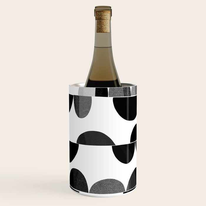 Mid Century Abstract cut-out Pebbles 3. Black and white Wine Chiller Gallery Image 3