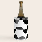 Mid Century Abstract cut-out Pebbles 3. Black and white Wine Chiller Gallery Image 3