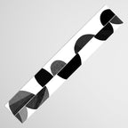 Mid Century Abstract cut-out Pebbles 3. Black and white Table Runner Gallery Image 3