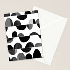 Mid Century Abstract cut-out Pebbles 3. Black and white Stationery Card Gallery Image 2
