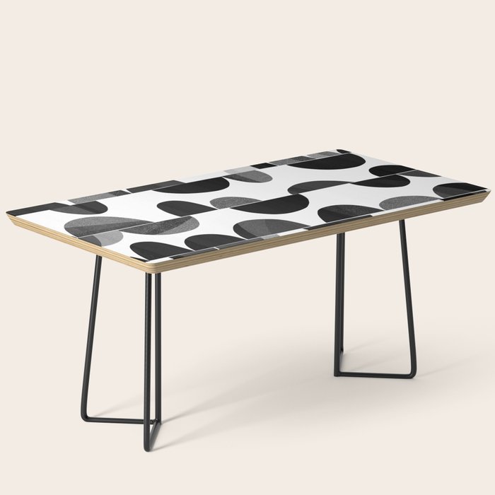 Mid Century Abstract cut-out Pebbles 3. Black and white Coffee Table Gallery Image 1