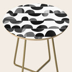 Mid Century Abstract cut-out Pebbles 3. Black and white Side Table Gallery Image 2