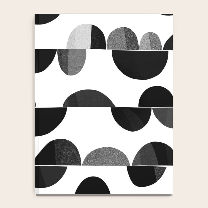 Mid Century Abstract cut-out Pebbles 3. Black and white Notebook Gallery Image 4
