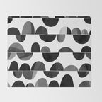 Mid Century Abstract cut-out Pebbles 3. Black and white Throw Blanket Gallery Image 2