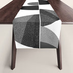 Mid Century Abstract cut-out Pebbles 3. Black and white Table Runner Gallery Image 1
