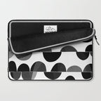 Mid Century Abstract cut-out Pebbles 3. Black and white Laptop Sleeve Gallery Image 2
