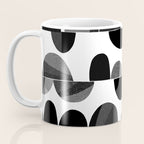 Mid Century Abstract cut-out Pebbles 3. Black and white Coffee Mug Gallery Image 3