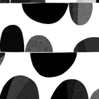 Mid Century Abstract cut-out Pebbles 3. Black and white Coffee Mug Gallery Image 2