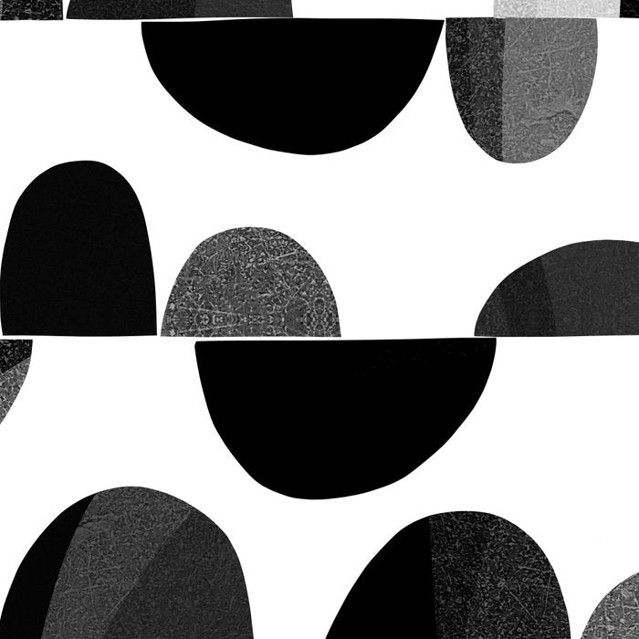 Mid Century Abstract cut-out Pebbles 3. Black and white Coffee Mug Gallery Image 2