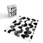 Mid Century Abstract cut-out Pebbles 3. Black and white Jigsaw Puzzle Gallery Image 2