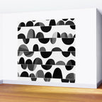 Mid Century Abstract cut-out Pebbles 3. Black and white Wall Mural Gallery Image 2