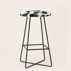 Mid Century Abstract cut-out Pebbles 3. Black and white Stool Gallery Image 1