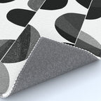 Mid Century Abstract cut-out Pebbles 3. Black and white Rug Gallery Image 4