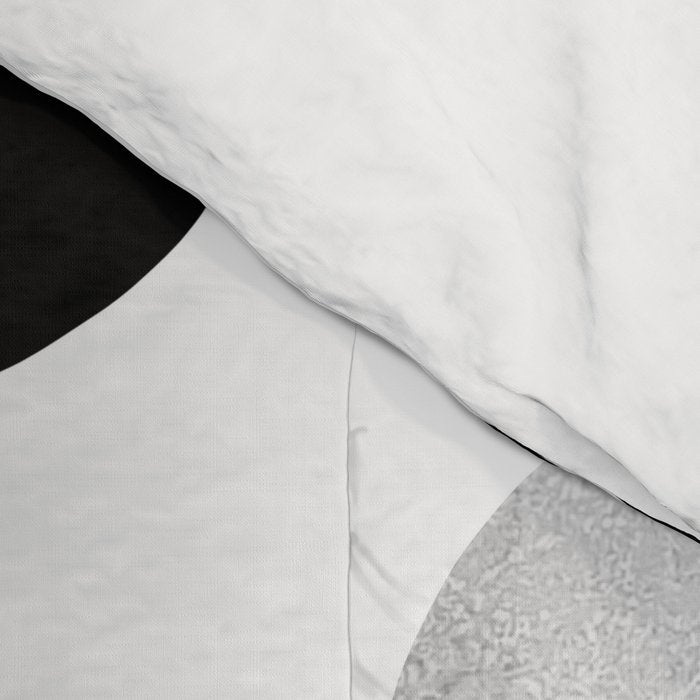 Mid Century Abstract cut-out Pebbles 3. Black and white Comforter Gallery Image 4