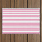 Classic Stripes XXXI - Pastel Pink  Outdoor Rug Gallery Image 1