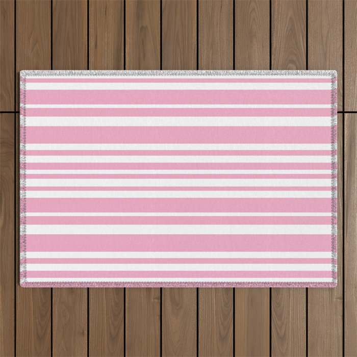 Classic Stripes XXXI - Pastel Pink  Outdoor Rug Gallery Image 1
