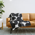 Black & White Retro Daisies #1 #decor #art #society6 Throw Blanket Gallery Image 1