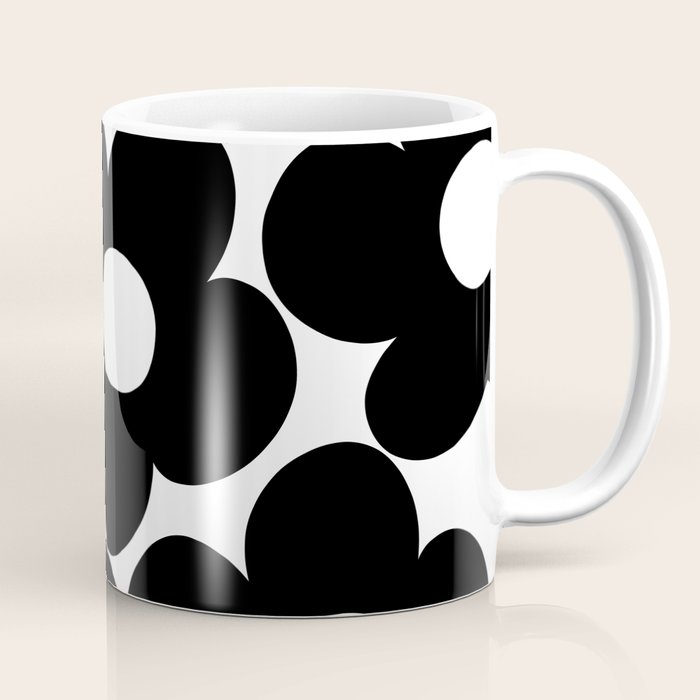 Black & White Retro Daisies #1 #decor #art #society6 Coffee Mug Gallery Image 1