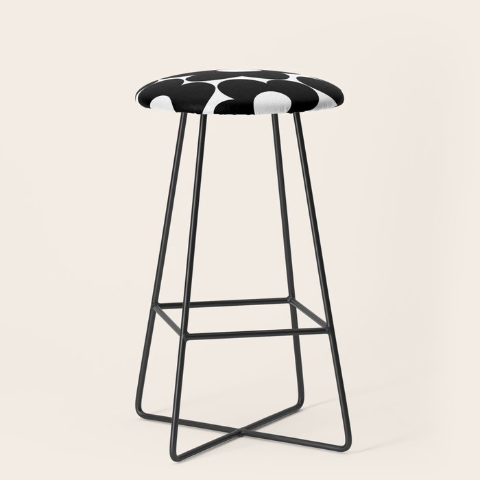 Black & White Retro Daisies #1 #decor #art #society6 Stool Gallery Image 1