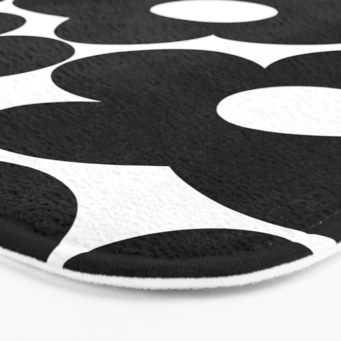 Black & White Retro Daisies #1 #decor #art #society6 Bath Mat Gallery Image 3