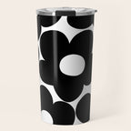 Black & White Retro Daisies #1 #decor #art #society6 Travel Mug Gallery Image 1