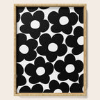 Black & White Retro Daisies #1 #decor #art #society6 Serving Tray Gallery Image 1