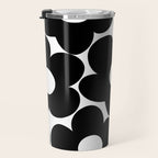 Black & White Retro Daisies #1 #decor #art #society6 Travel Mug Gallery Image 3